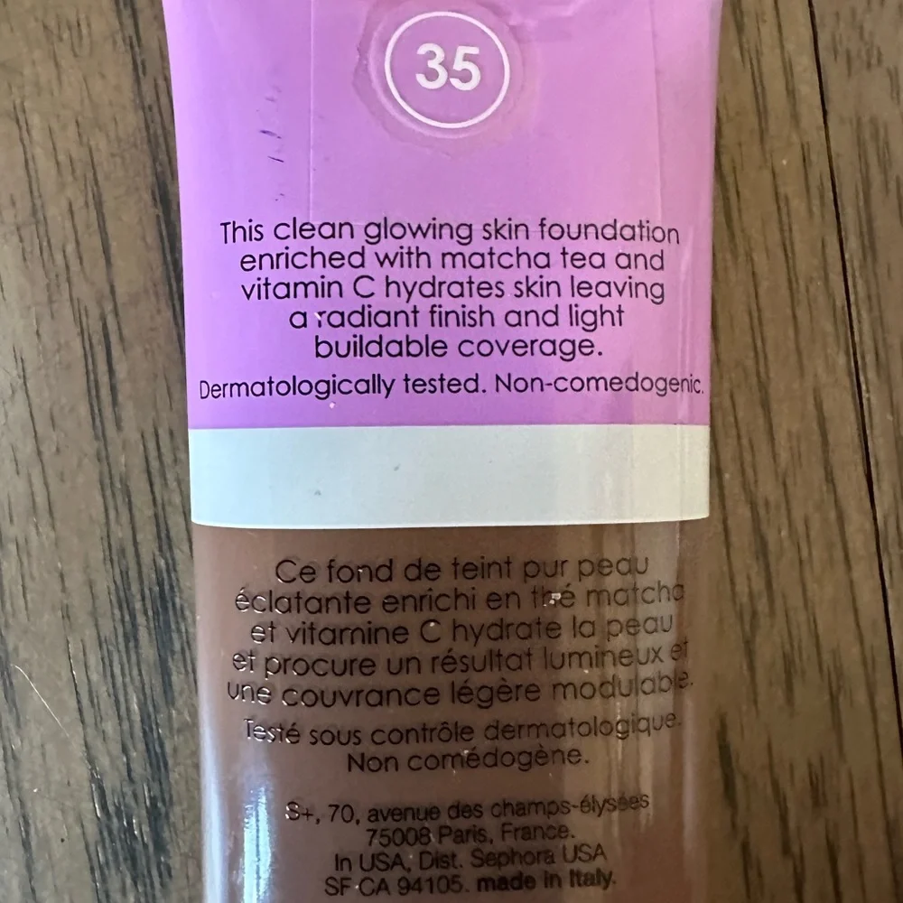 Sephora S Clean Clean Glowing Skin Foundation Shade 35 Sealed 30 ml NEW